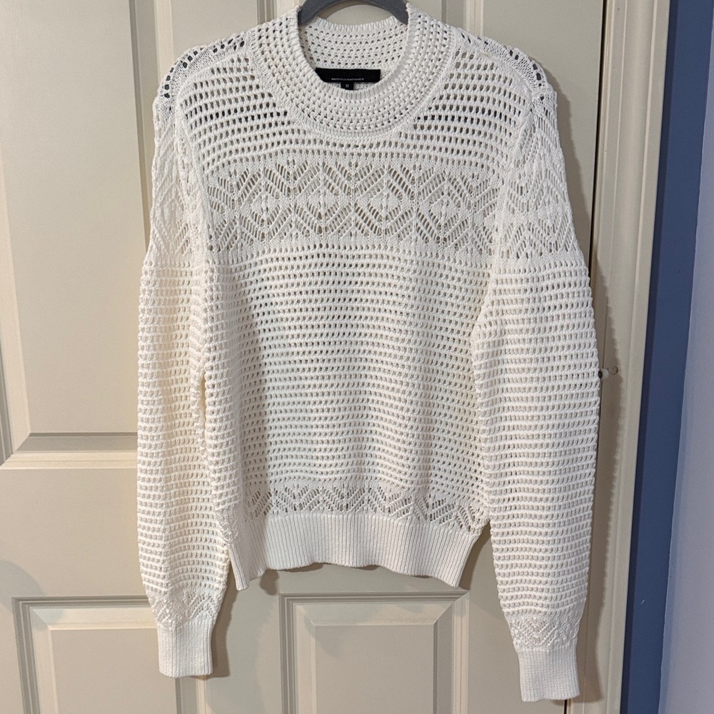 White House Black Market Ivory Knit Top